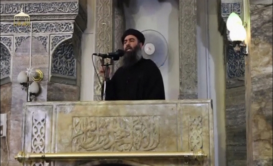 A man purported to be the reclusive leader of ISIS, Abu Bakr al-Baghdadi, July 5, 2014. (Reuters)