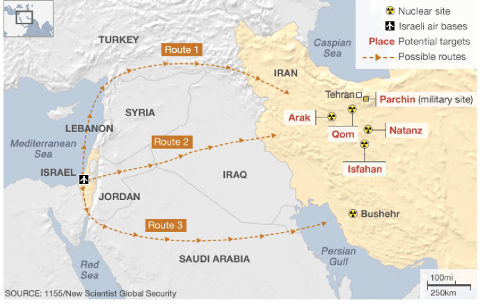 Iran's nuclear sites and possible Israeli strike plans