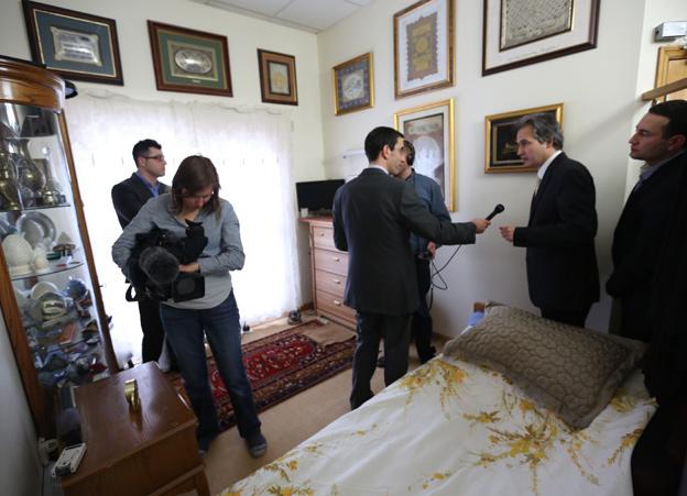 Mr Gulen's tiny bedroom - a surprise, given the size of his residence